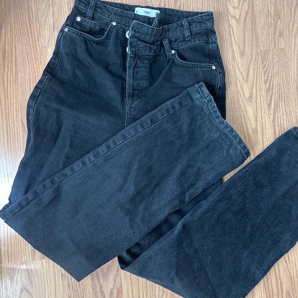 Mango Black Crossover Jeans